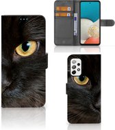 Telefoonhoesje Geschikt voor Samsung Galaxy A73 5G Beschermhoesje Zwarte Kat