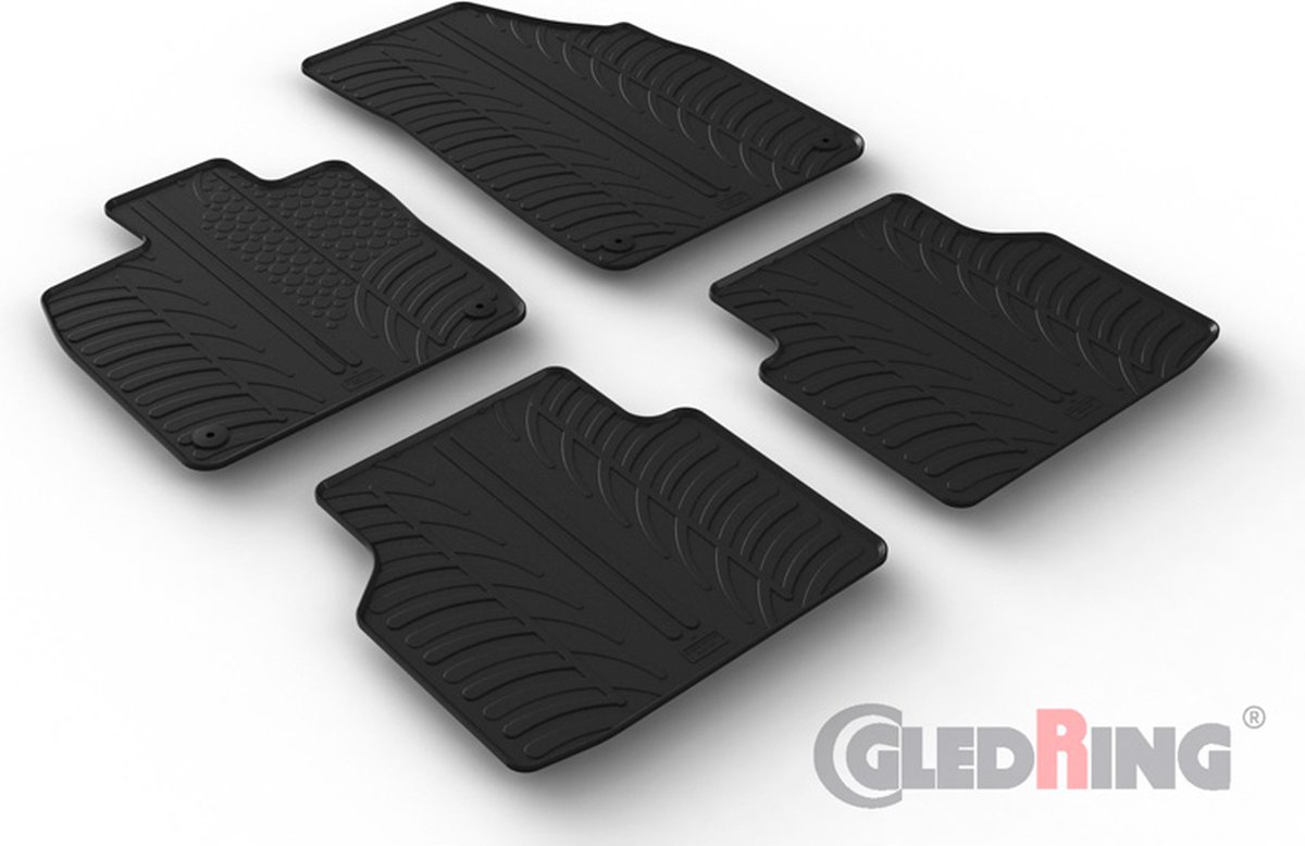 Rubbermatten passend voor Skoda Enyaq iV 2020- & Enyaq Coupe iV 2022- (T profiel 4-delig montageclips)