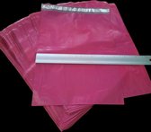 100 stuks - roze webshop kleding verzendzakken - 480mm x 350mm poly mailers groot, verzendzakken enveloppen postzakken voor verpakking coax kledingzakken zelfklevend kleding gripzak post