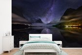 Behang - Fotobehang Nationaal park Fiordland in Nieuw-Zeeland bij nacht - Breedte 360 cm x hoogte 240 cm