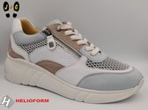 Helioform dames sneaker, H327 wit/blue/combi, Maat 38