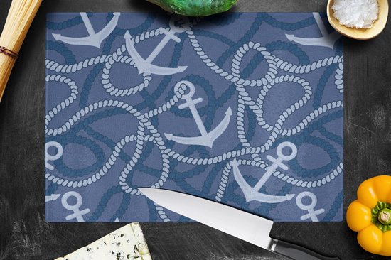 Planche à Verres - 39 x 28 - Motifs - Anker - Corde - Planches à découper en verre