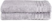 Komfortec Set van 2 Handdoeken 80x200 cm, 100% Katoen, XXL Saunahanddoeken, Saunahanddoek Zacht, Grote badstof, Sneldrogend, Zilvergrijs.
