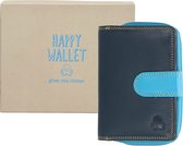 Happy Wallet Rainbow Portemonnee met Drukknoop Blauw