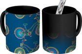 Magische Mok - Foto op Warmte Mokken - Koffiemok - Patronen - Fietsen - Neon - Magic Mok - Beker - 350 ML - Theemok