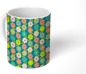 Mok - Koffiemok - Patroon - Bloemen - Retro - Jaren 70 - Mokken - 350 ML - Beker - Koffiemokken - Theemok