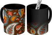Magische Mok - Foto op Warmte Mokken - Koffiemok - Abstract - Paisley - Vintage - Patroon - Boho - Magic Mok - Beker - 350 ML - Theemok