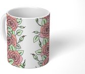 Mok - Koffiemok - Design - Bladeren - Bloemen - Mokken - 350 ML - Beker - Koffiemokken - Theemok