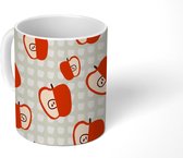 Mok - Koffiemok - Appel - Jaren 50 - Patroon - Mokken - 350 ML - Beker - Koffiemokken - Theemok