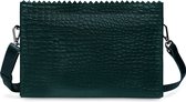 MYoMY - MY PAPER BAG Mini - croco green - dames handtas - leer - donker groen