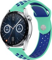 Siliconen Smartwatch bandje - Geschikt voor  Huawei Watch GT 3 46mm sport band - aqua/blauw - 46mm - Strap-it Horlogeband / Polsband / Armband