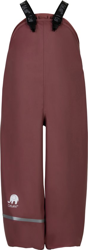 CeLaVi - Pantalon de pluie à bretelles pour enfant - Rose Brown - taille 130 (128-134cm)