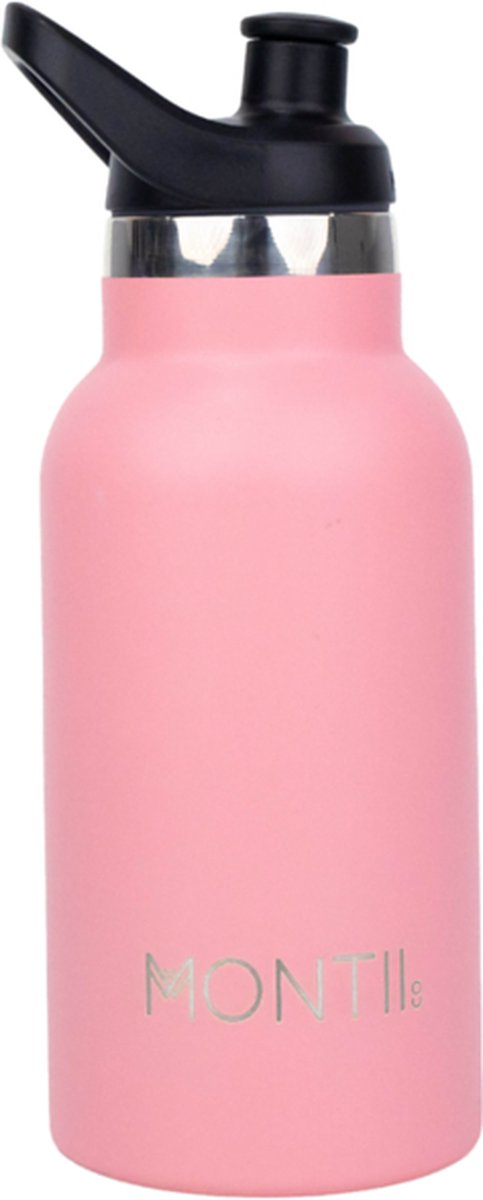 MontiiCo Mini thermosfles - dubbelwandig RVS - 350ml - Strawberry roze