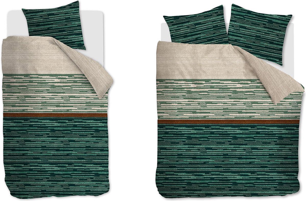 Beddinghouse Fardau Dekbedovertrek - Eenpersoons - 140x200/220 cm - Groen