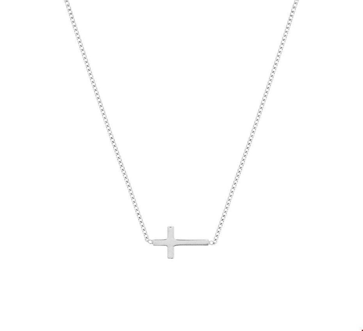 Zilver Gerhodineerde Collier kruis 1 1324419