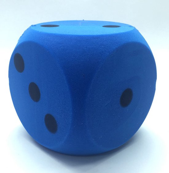 Afbeelding van het spel Foam dobbelsteen blauw groot 16cm 2 stuks