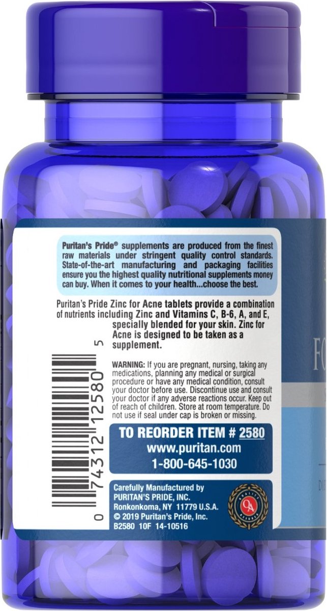 Puritan's Pride Zinc for Acne