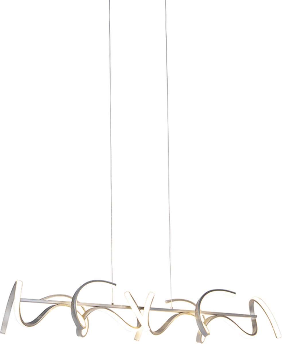 Leuchten Direct krisscross - Design LED Dimbare Hanglamp voor boven de eettafel | in eetkamer - 4 lichts - L 990 mm - Staal - Woonkamer | Slaapkamer | Keuken