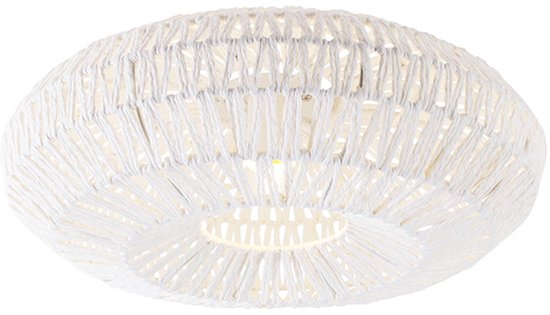 QAZQA lina - Retro Plafondlamp - 1 lichts - Ø 50 cm - Wit - Woonkamer | Slaapkamer | Keuken