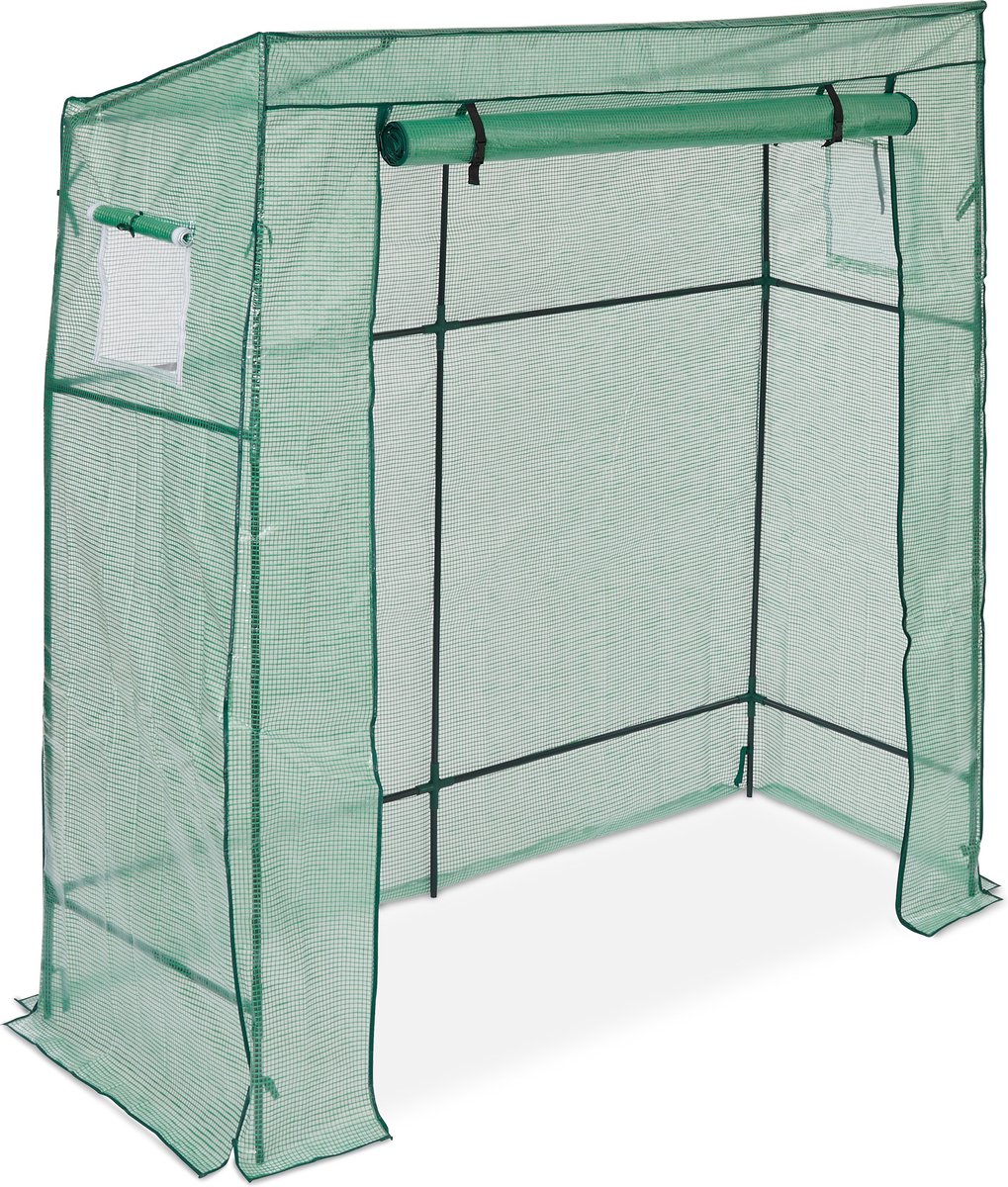 Relaxdays Gewächshaus Für Tomaten Mit Schrägdach PE 100 X 50 X 150 Cm Gruen Relaxdays