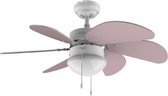 Cecotec plafondventilator EnergySilence 3600 Vision Paars, 50 W, diameter 92 cm, lamp, 3 snelheden, 6 omkeerbare messen, zomer-/