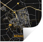Stickers Stickers muraux - Schagen - Carte - Carte - Or - Plan de la ville - 120x120 cm - Feuille adhésive XXL
