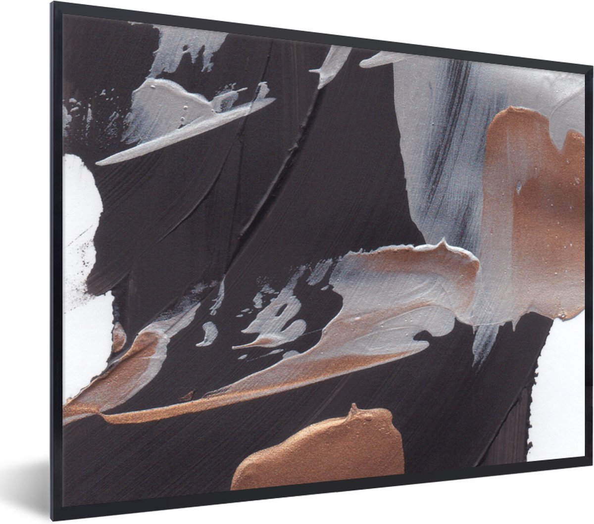 Fotolijst incl. Poster - Abstract - Verf - Goud - 80x60 cm - Posterlijst