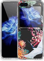 GSM Hoesje Geschikt voor Samsung Galaxy Z Flip 5 Smartphonehoesje Customize Bird Flowers