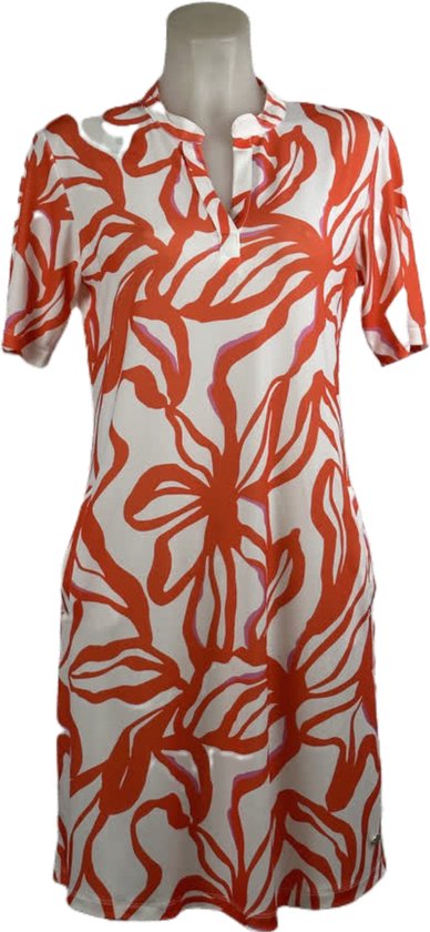 Angelle Milan - Vêtements de voyage pour femmes - Robe florale Oranje - Respirante - Sans rides - Robe durable - En 5 tailles ! - Taille S