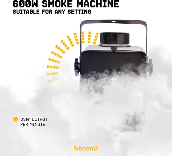 Rookmachine - BeamZ RAGE600I rookmachine 600W + 5 liter rookvloeistof - BeamZ