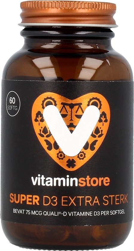 Foto: Vitaminstore super d3 extra sterk 75 mcg vitamine d 120 softgels