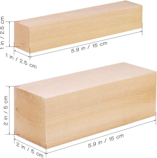 5 Stuks Houtsnijblokken Voor Het Snijden Van Lindehout Onafgewerkte Set Voor Beginners~p137956311