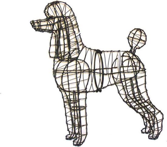 Statue de jardin - Chien Caniche - Cadre