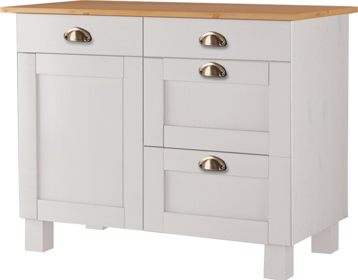 Toscana-CupBoard - Wit/Honing Grenen