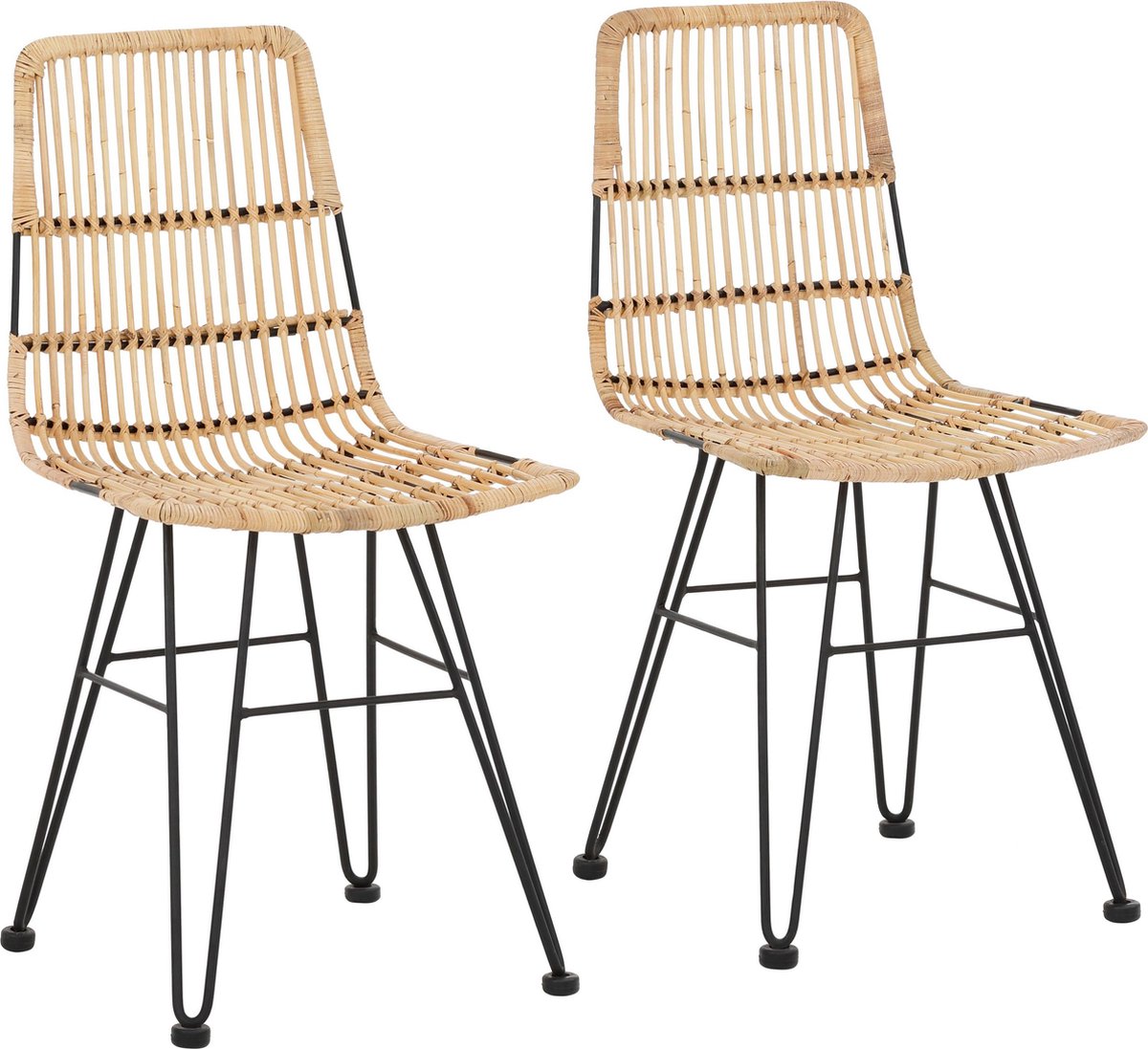 Notio Living Filli-Stoel - 2 Pack - Natuur Rotan