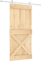 vidaXL - Schuifdeur - met - beslag - 95x210 - cm - massief - grenenhout
