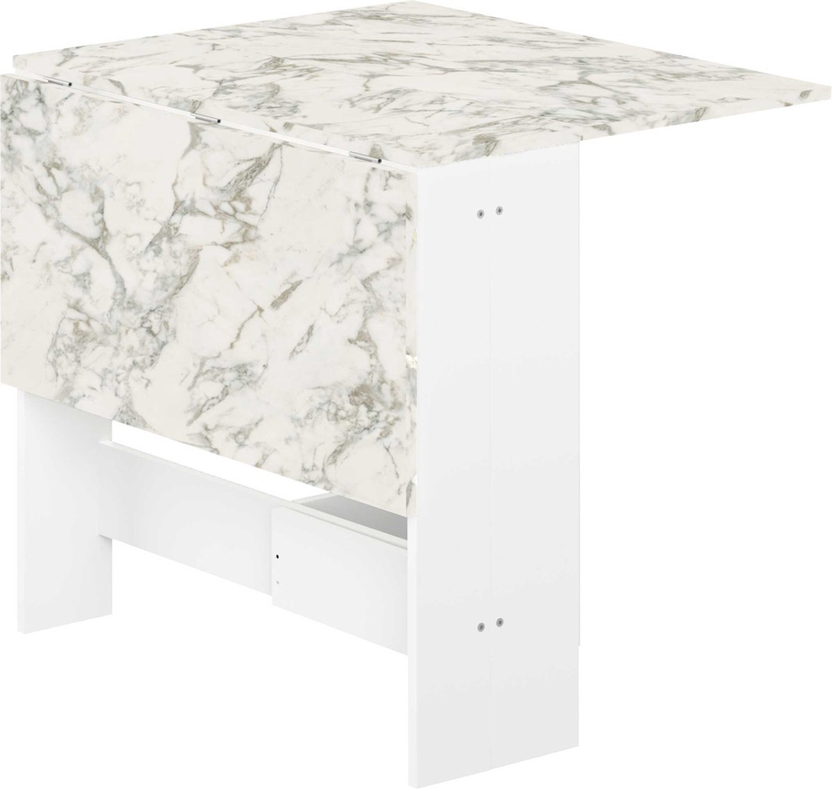 Table à manger pliable Papillon 103 cm - chêne/marbre Moderne