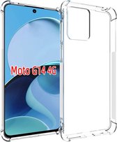Motorola Moto G14 Hoesje - MobyDefend Transparante Shockproof TPU Gelcase - Verstevigde Hoeken - Volledig Doorzichtig - GSM Hoesje - Telefoonhoesje Geschikt Voor Motorola Moto G14
