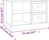 vidaXL - Tv-meubel - 73x35,5x47,5 - cm - bewerkt - hout - betongrijs