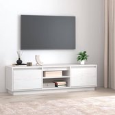 The Living Store Tv-meubel - Grenenhout - 140 x 35 x 40 cm - Wit