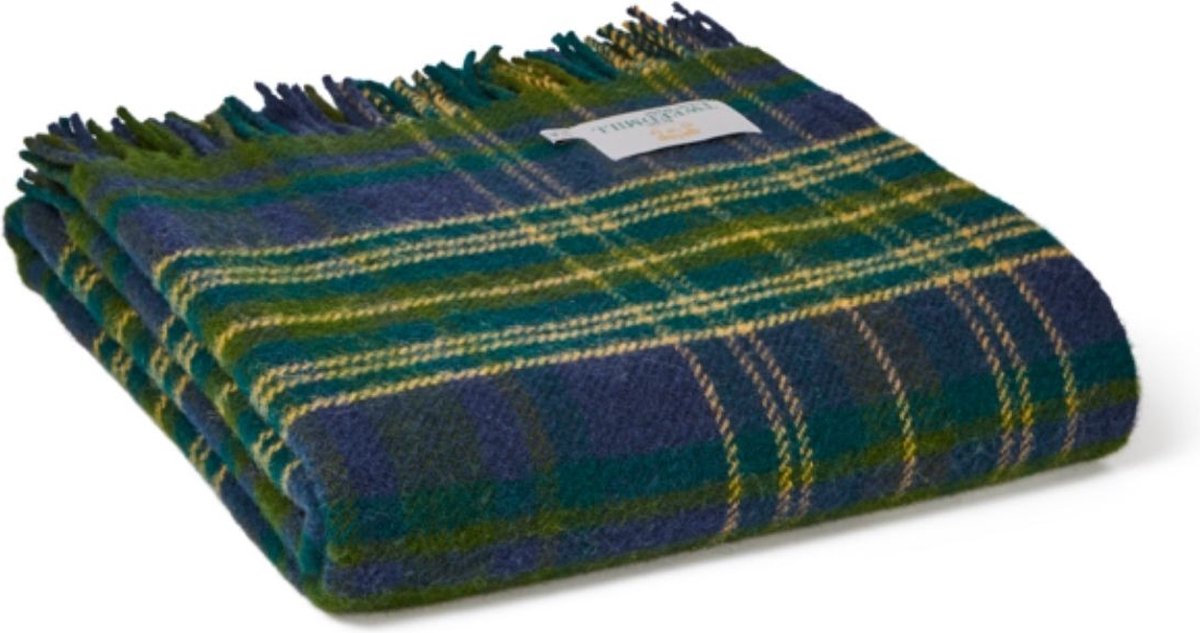 Tweedmill Plaid Tartan Forest - 150x183 - Nieuw Wol - Tweedmill UK Groen