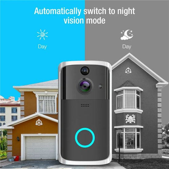 Sonnette visuelle intelligente à distance sans fil, vision nocturne HD pour  la maison, prise en charge de la sonnette de sécurité WiFi 2,4 g WiFi