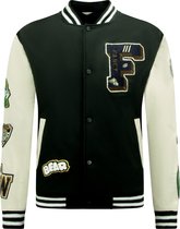 Letterman Jacket Heren Oversized - 8633 - Zwart