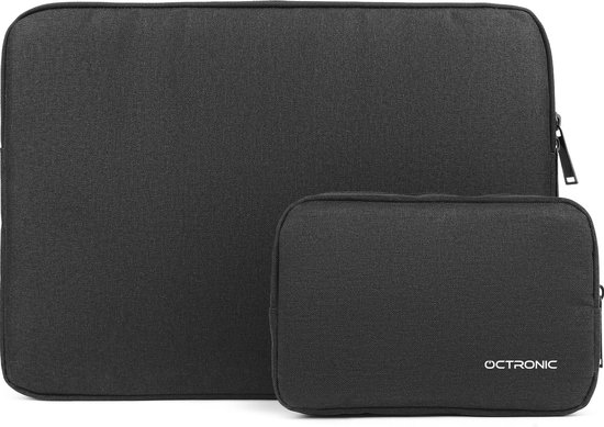 Housse pour ordinateur portable 13 pouces - Housse pour ordinateur portable - Housse pour tablette - avec pochette organiseur de câbles - Zwart
