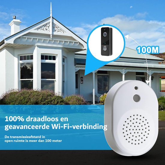 Deurbel met camera - 1080P HD beeldkwaliteit - Wifi - Draadloos Deurbel - Cloud-opslag - 1080p — afbeelding 5