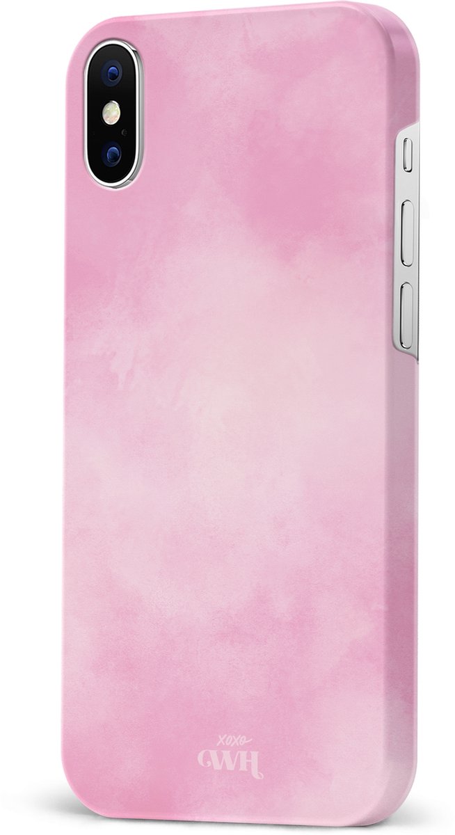 xoxo Wildhearts Single Layer - Cotton Candy - Roze hoesje geschikt voor iPhone X / Xs hoesje - Suikerspin Hard Case met pastel roze kleur - Beschermhoes geschikt voor iPhone Xs / X case - Pastel Roze Hoesje