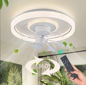 LuxiLamps - 360 Rotatie Plafondventilator - Led Ventilator Lamp - Smart Lamp - Dimbaar - 6 Standen - Moderne lamp