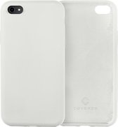 Coverzs Luxe Liquid Silicone case geschikt voor Apple iPhone SE 2022 / SE 2020 hoesje - Wit - Geschikt voor iPhone SE2020 & SE2022 case - Witte hoes - Beschermhoesje - Backcover hoesje - Wit