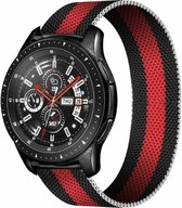 Bracelet silicone / cuir Strap-it® Samsung Galaxy Watch 45mm / 46mm - noir + protection d'écran en verre
