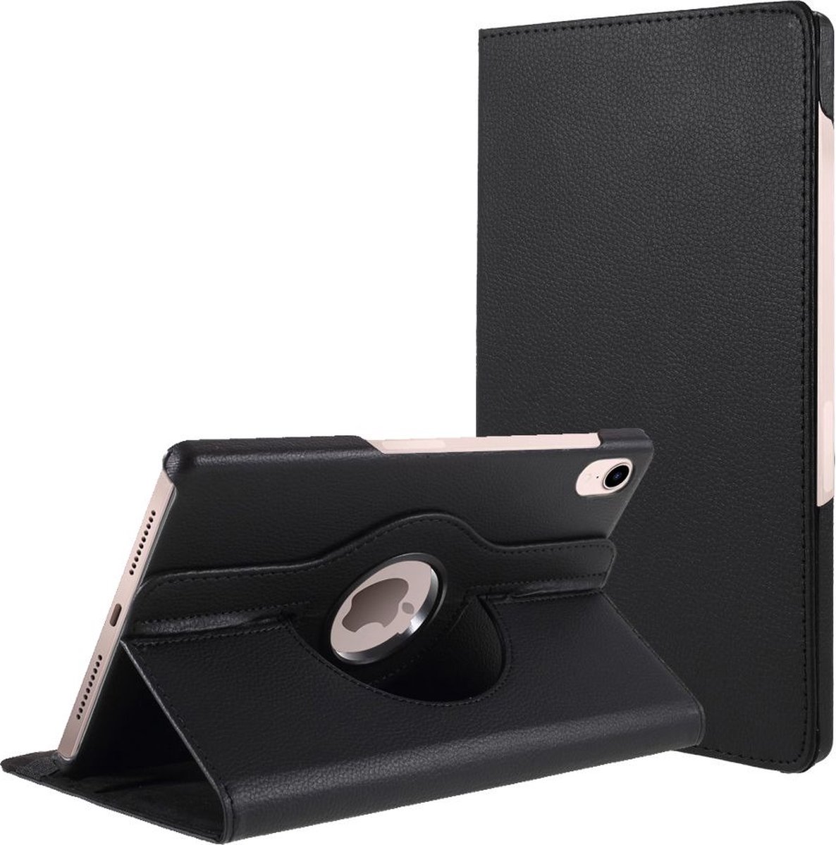Just in Case Rotating 360 Case hoes geschikt voor iPad mini 6 (2021) & iPad mini 7 (2024) - zwart